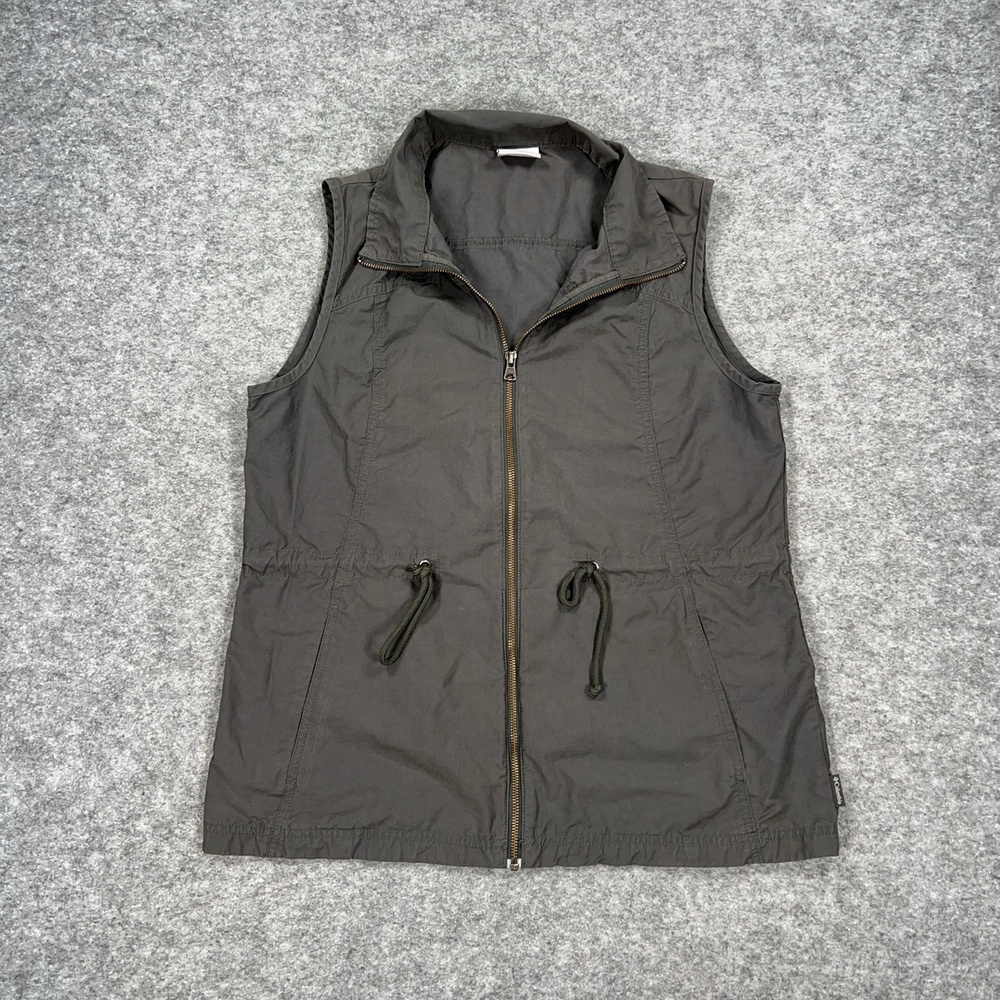 Columbia Vest Womens L Gray Full Zip Lightweight Pockets Casual Outdoor Garden